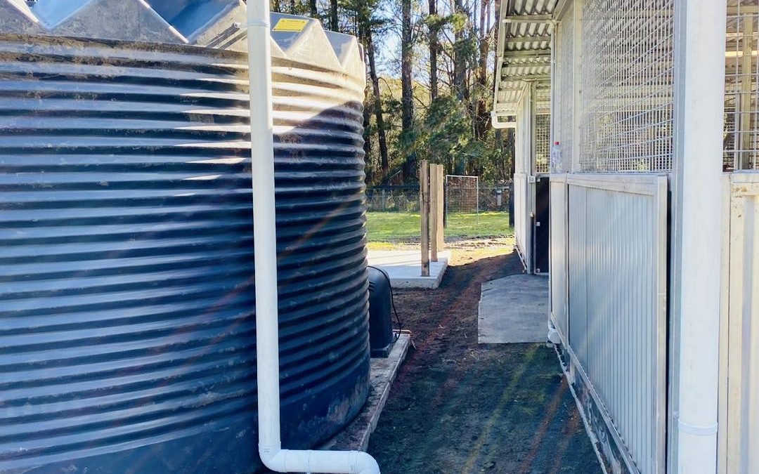 New above ground rainwater tank installation